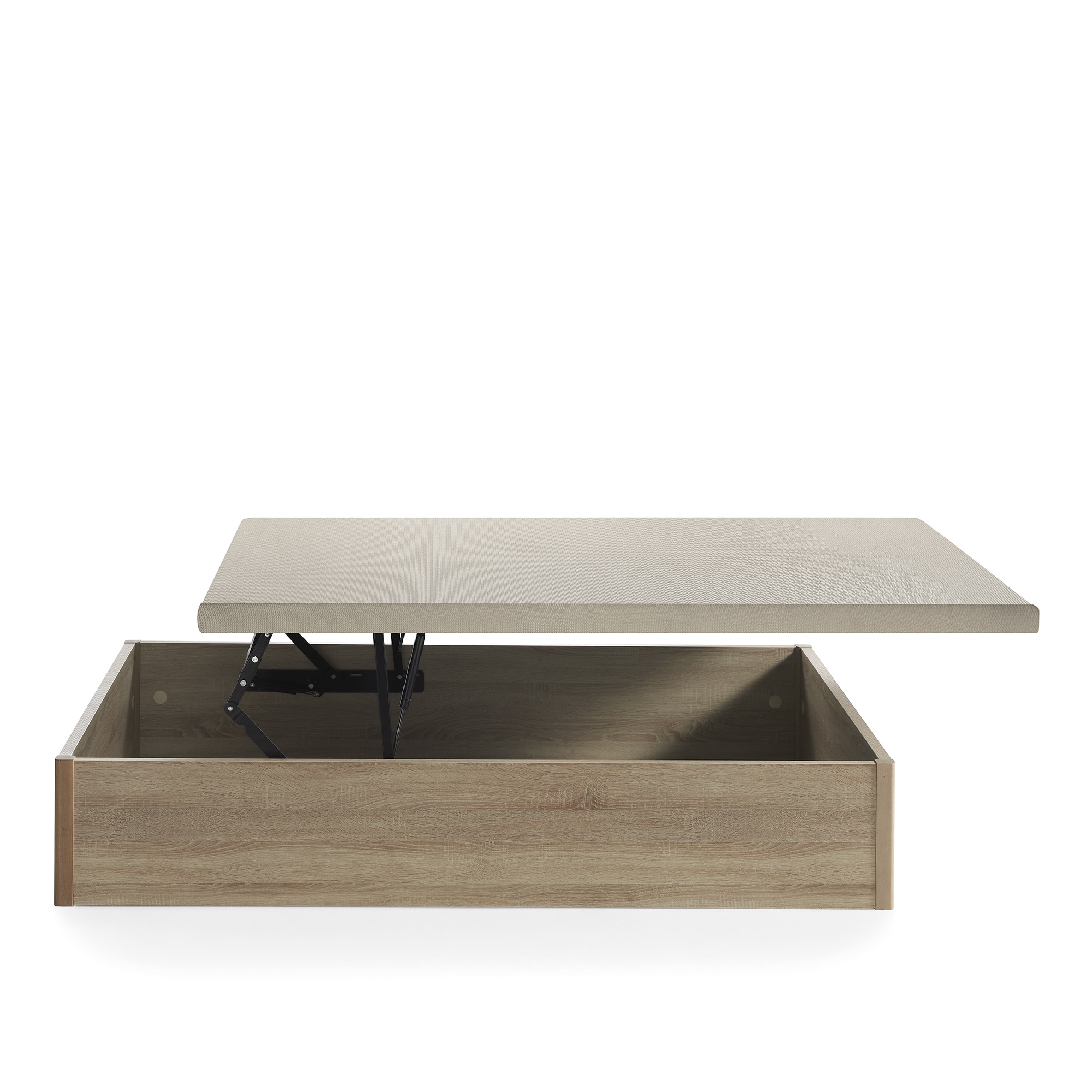 Canapé abatible de madera de gran capacidad Gina GC Ecus - Roble Cama 150 x 200 cm Roble-4