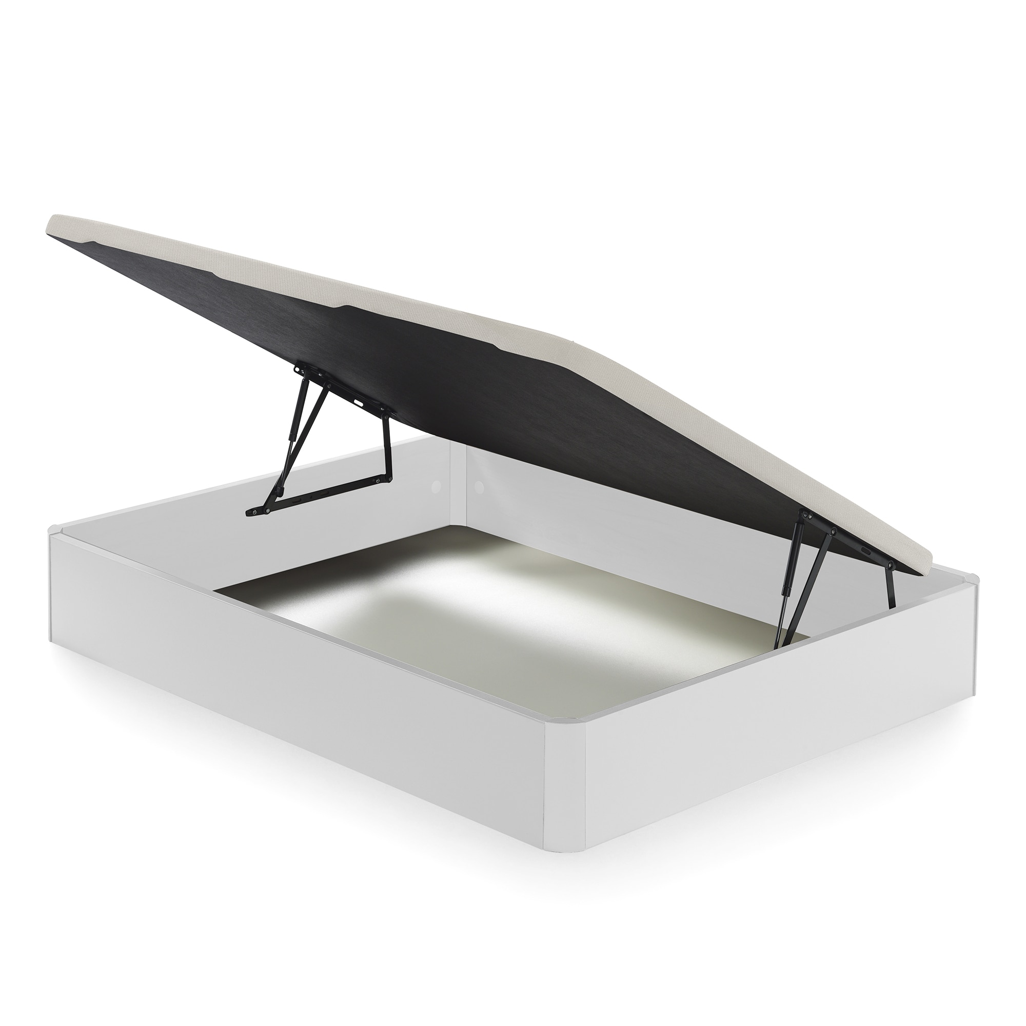 Canapé abatible de madera con apertura lateral Sora Ecus - Blanco Cama 150 x 200 cm Blanco-1