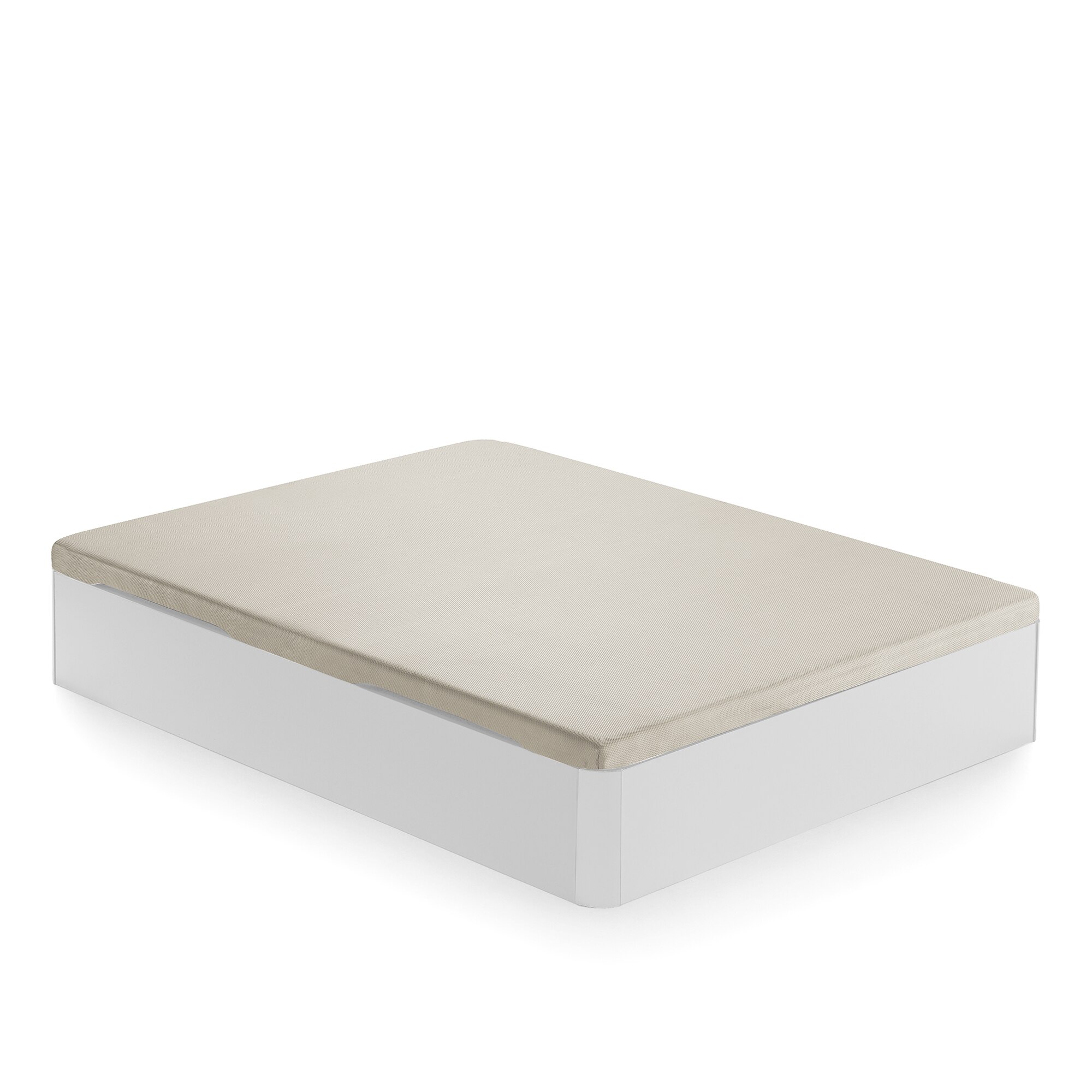 Canapé abatible de madera con apertura lateral Sora Ecus - Blanco Cama 150 x 200 cm Blanco-2