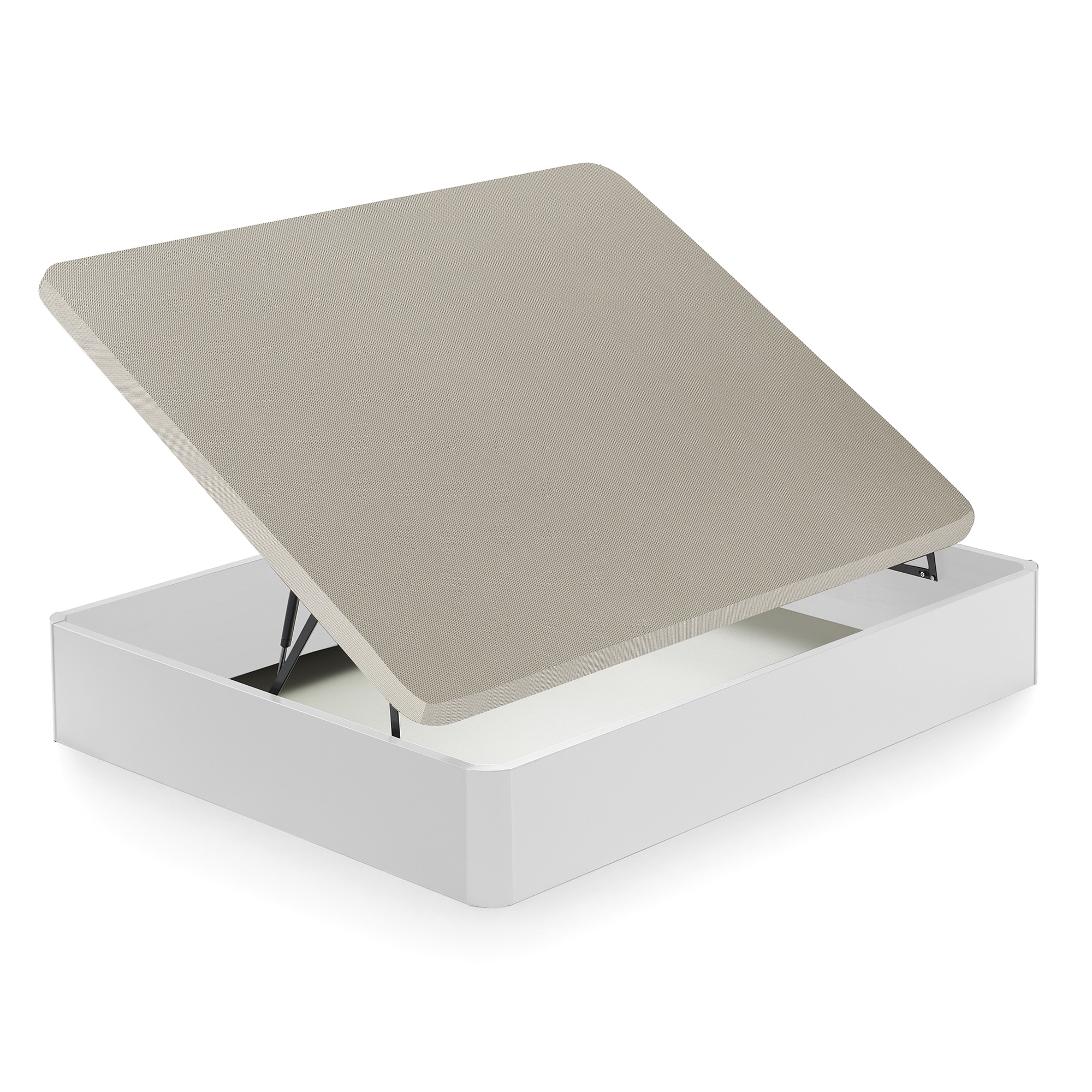Canapé abatible de madera con apertura lateral Sora Ecus - Blanco Cama 150 x 200 cm Blanco-3