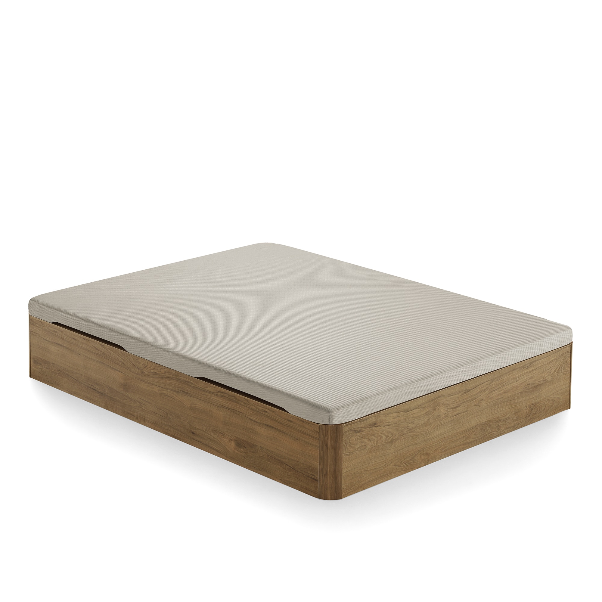 Canapé abatible de madera con apertura lateral Sora Ecus - Roble Cama 150 x 200 cm Roble-2