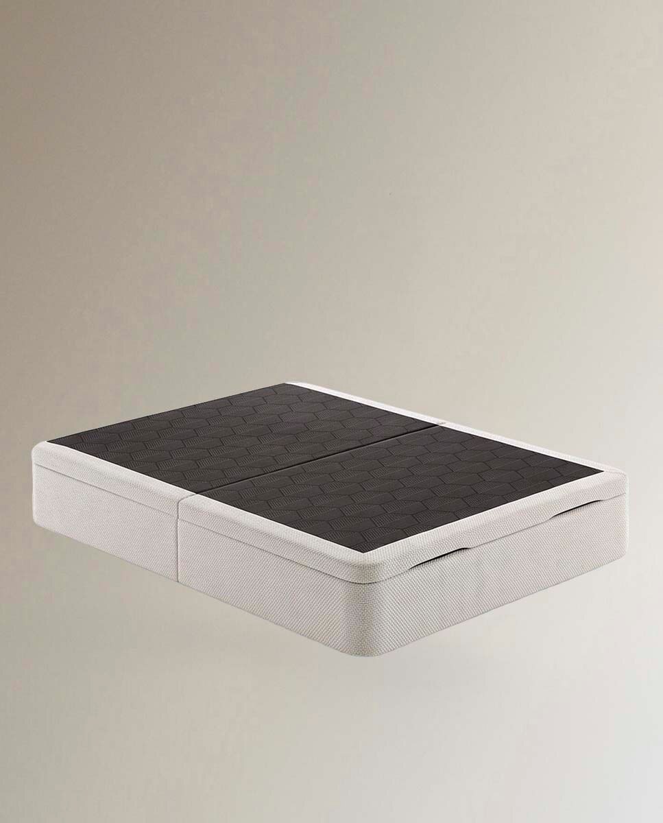 Imagen 2 de Canapé abatible tapizado en tela Steel Ecus - Blanco Hueso Cama 90 x 190 cm Blanco Hueso