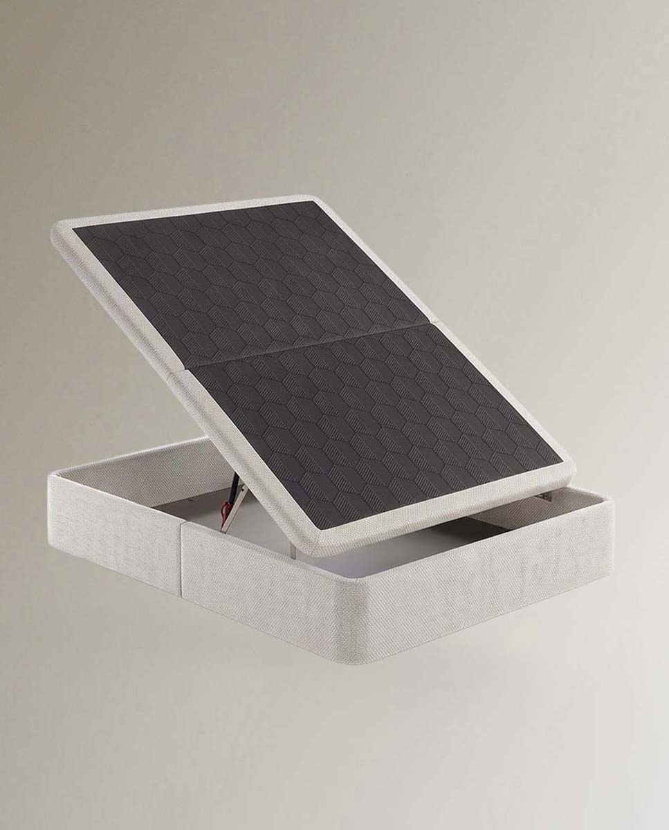Imagen 3 de Canapé abatible tapizado en tela Steel Ecus - Blanco Hueso Cama 90 x 190 cm Blanco Hueso