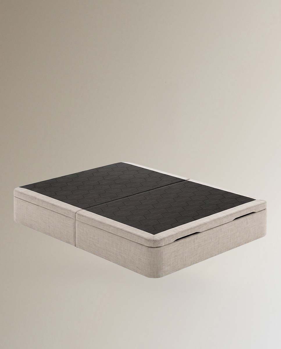 Canapé abatible tapizado en tela Steel Ecus - Gris ceniza Cama 135 x 190 cm Gris ceniza-2