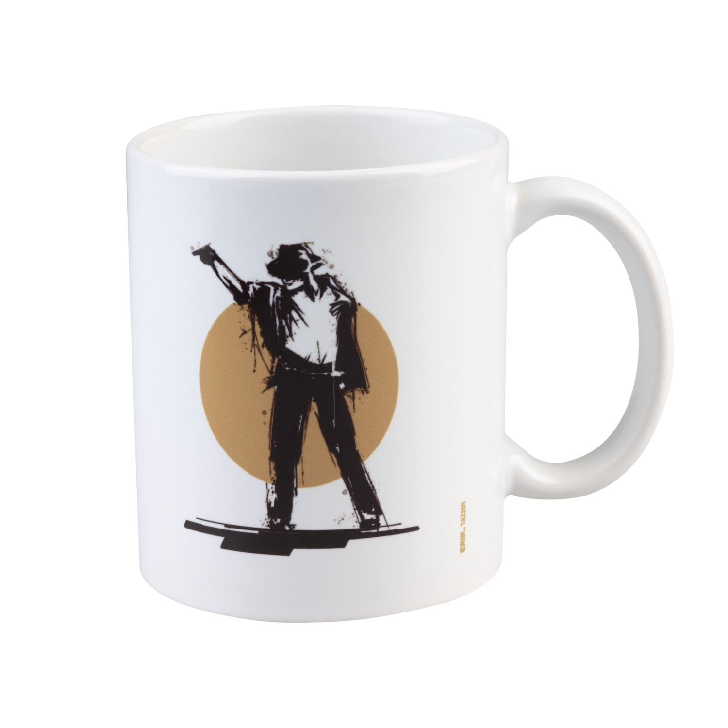 Taza fabricada en cerámica con acabado brillante Blanco / Negro-3