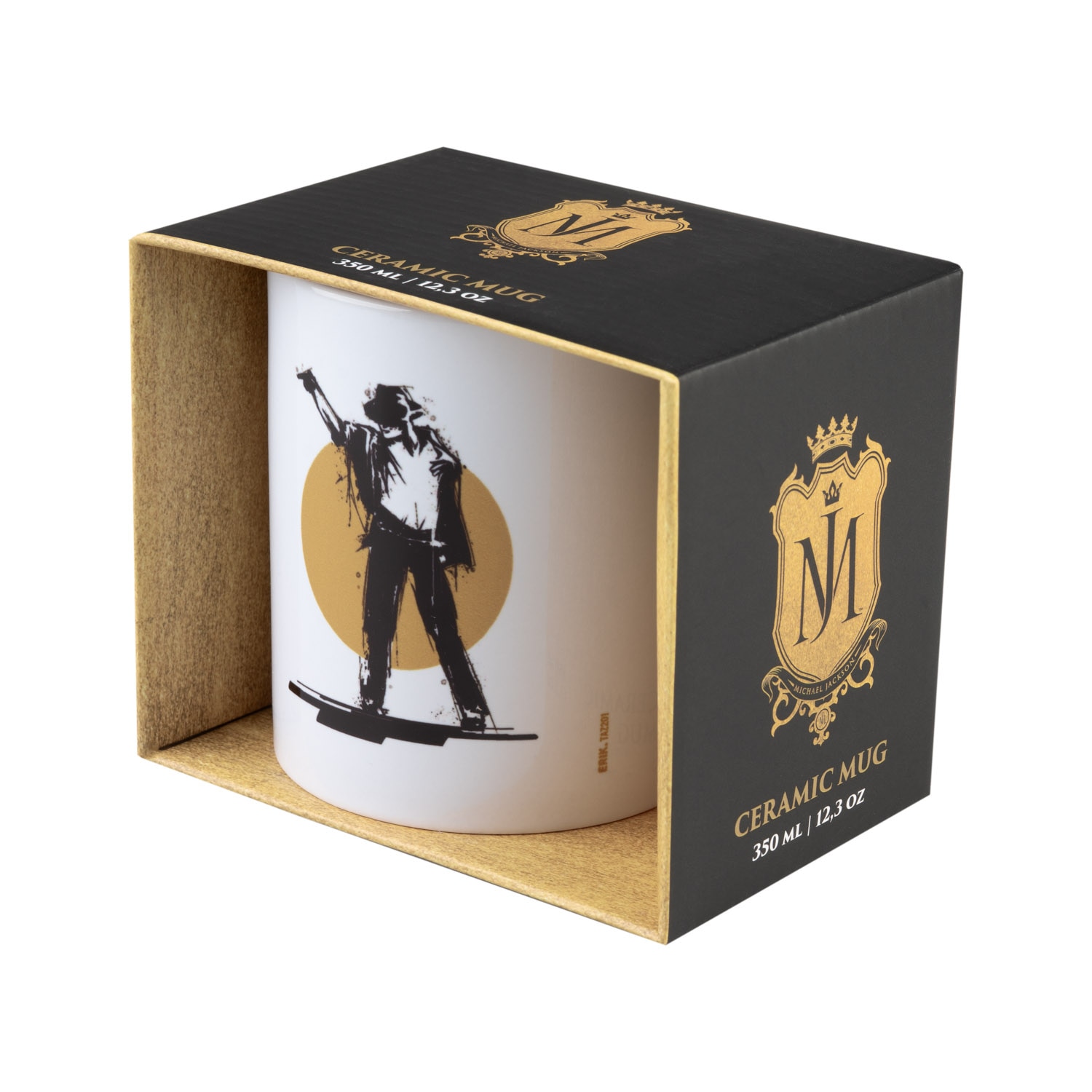 Taza fabricada en cerámica con acabado brillante Blanco / Negro-4