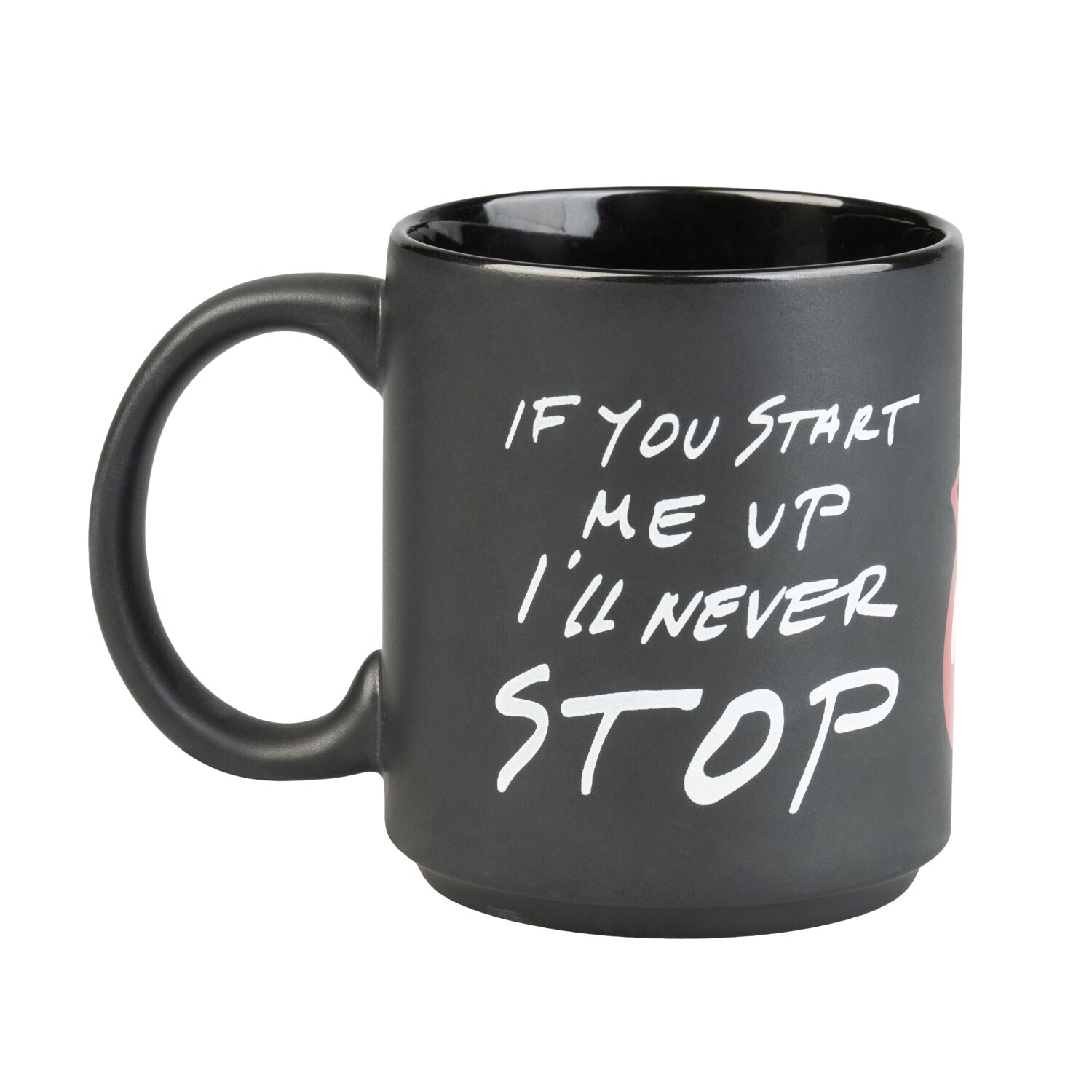 Taza fabricada en cerámica con acabado mate Negro / Rojo-2