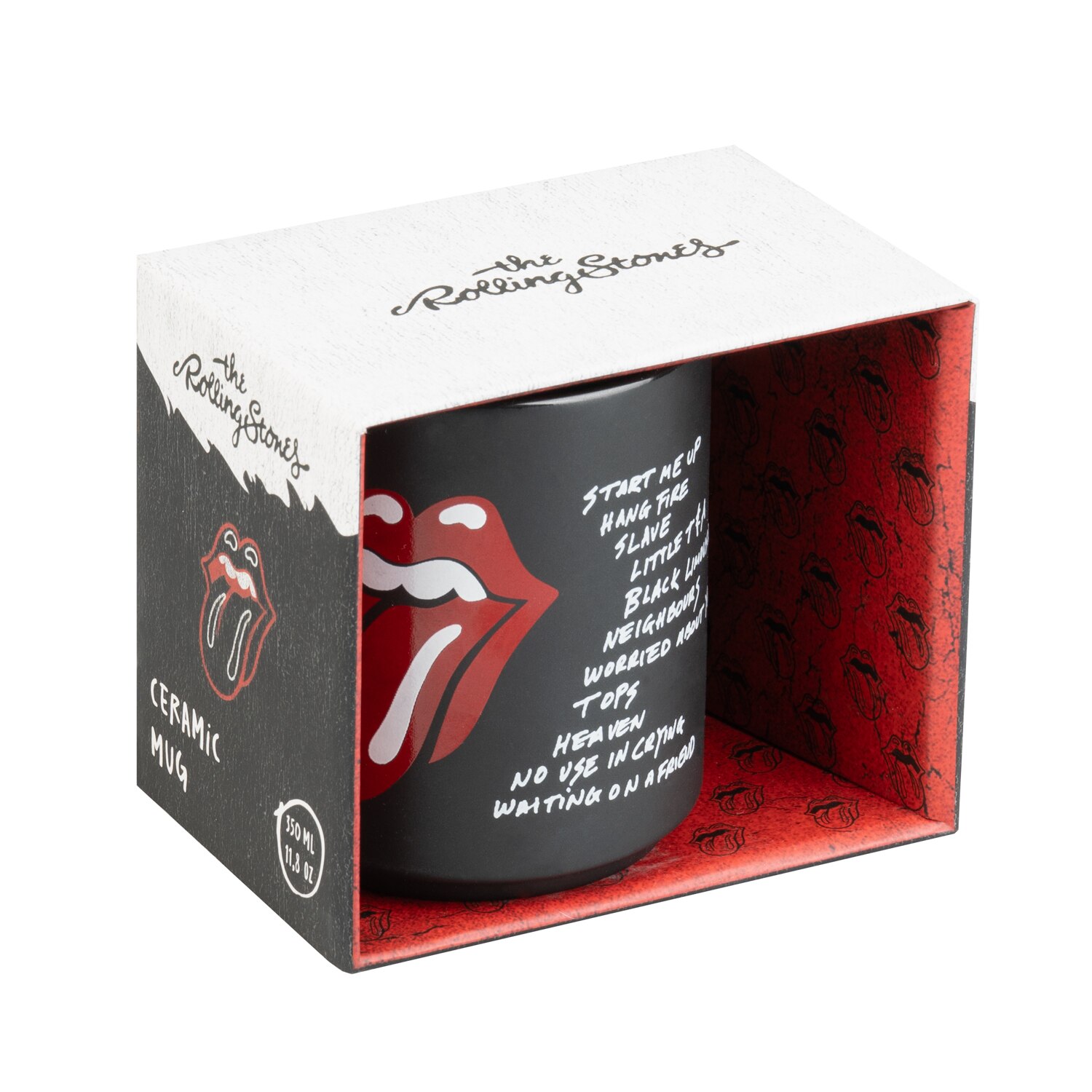 Taza fabricada en cerámica con acabado mate Negro / Rojo-3