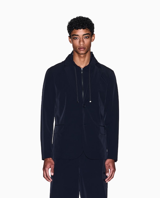 Imagem 0 de Casaco Regular Fit em Nylon Elástico com Colete Desmontável