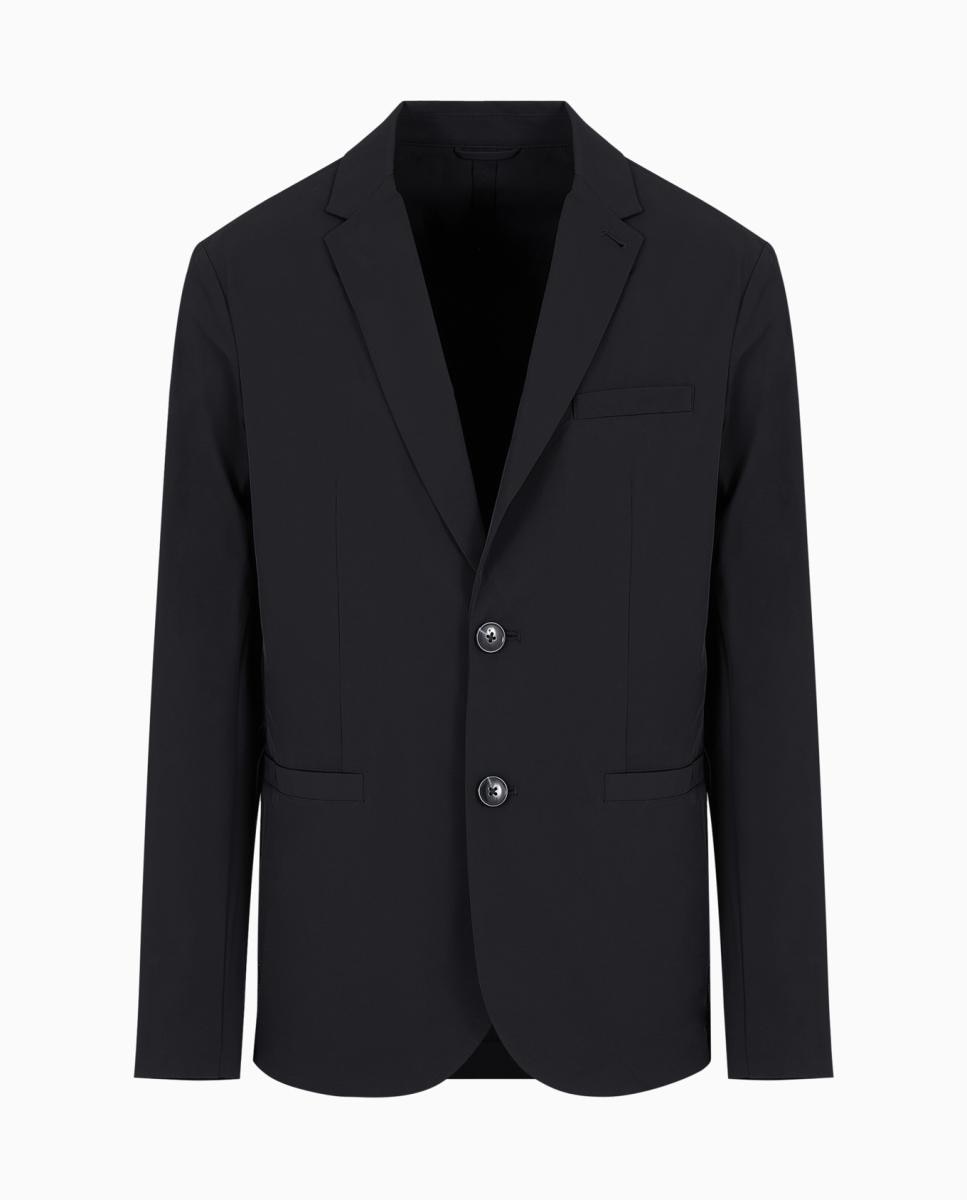 Blazer Regular Fit em Tecido Bi-Stretch Preto-5