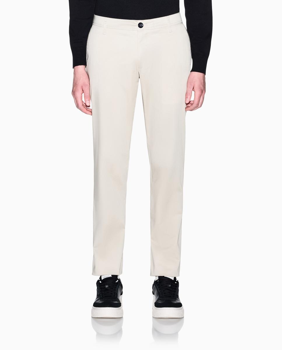 Calças Chino Regular Fit com Algodão Bege-2