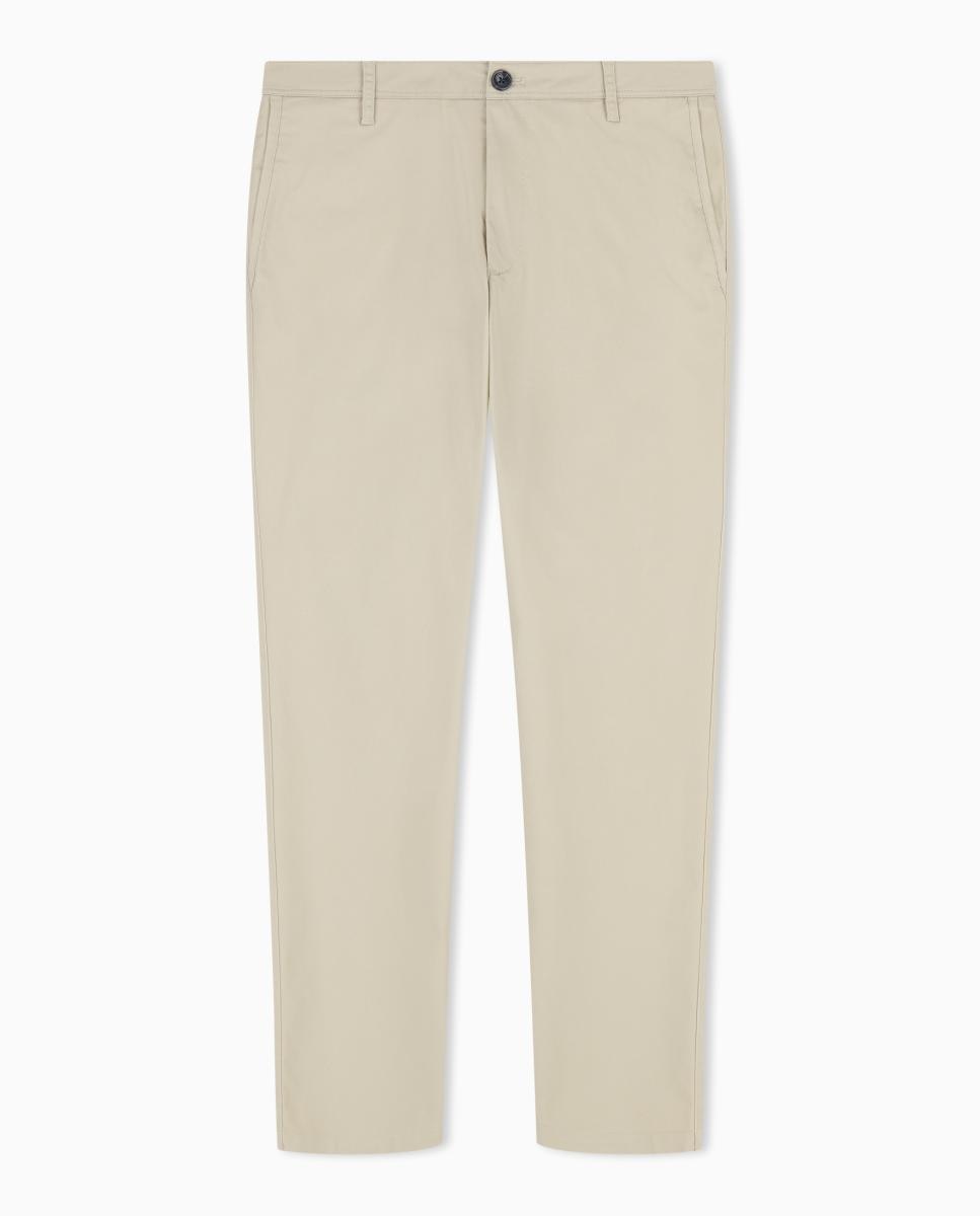 Calças Chino Regular Fit com Algodão Bege-5