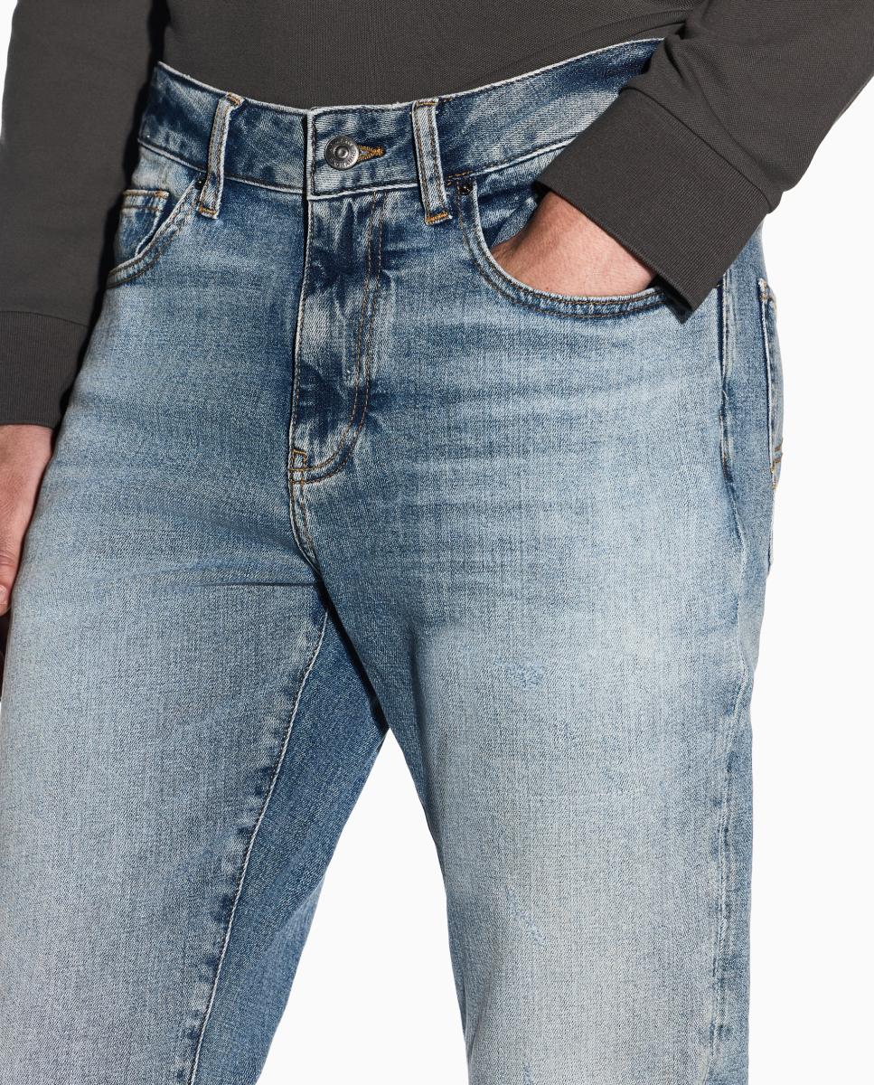 Jeans J14 Slim Fit com Lavagem Clara Azul-índigo-4