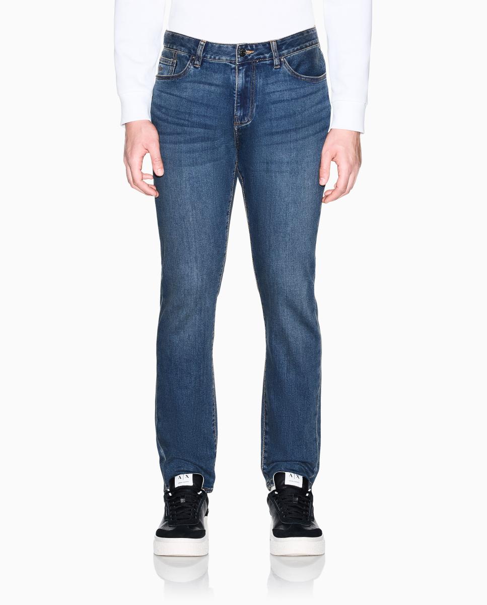 Jeans J14 Slim Fit com Lavagem Escura Azul-índigo-2