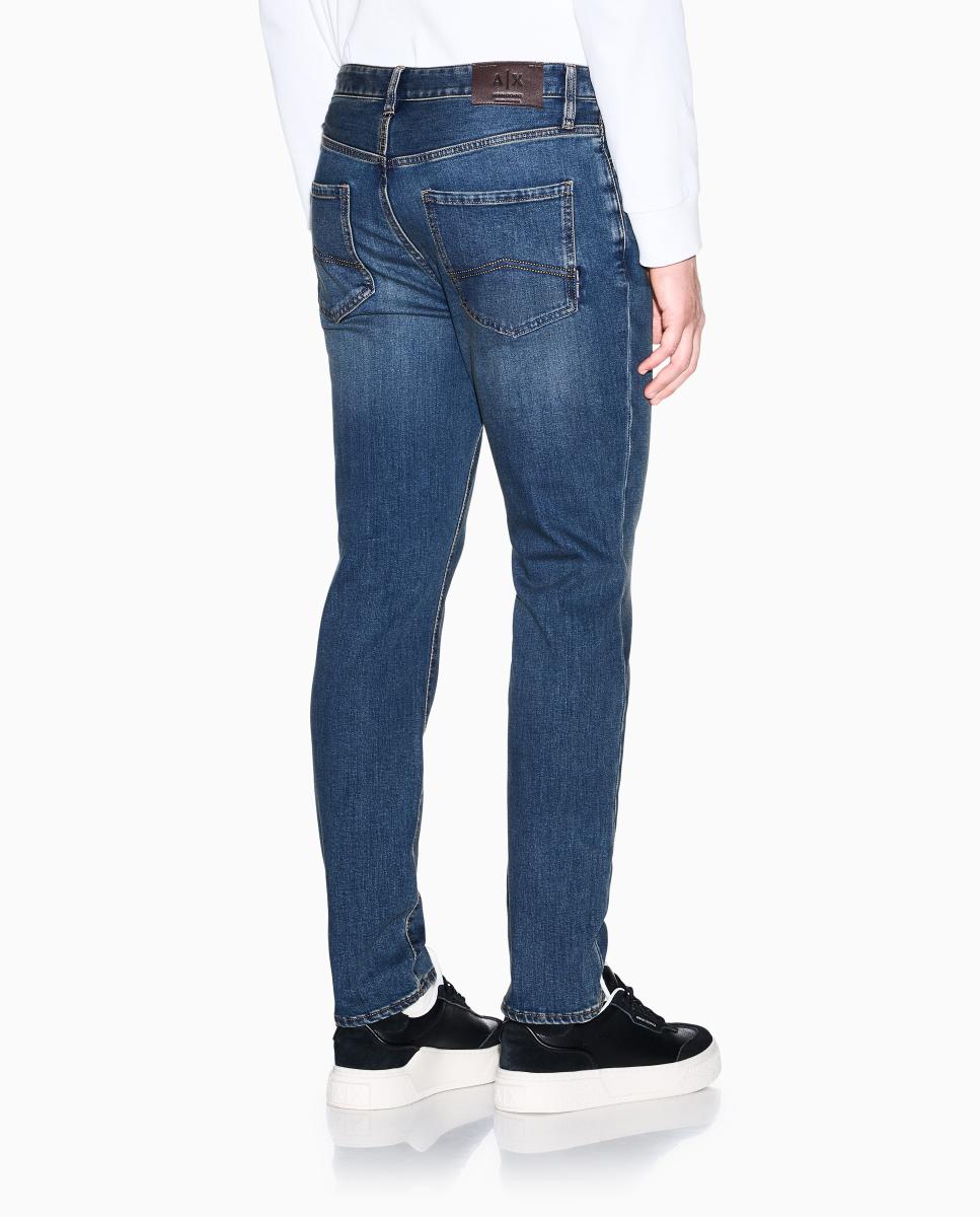 Jeans J14 Slim Fit com Lavagem Escura Azul-índigo-3
