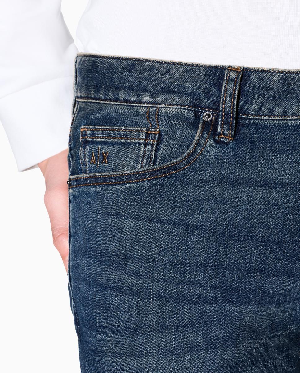 Jeans J14 Slim Fit com Lavagem Escura Azul-índigo-4