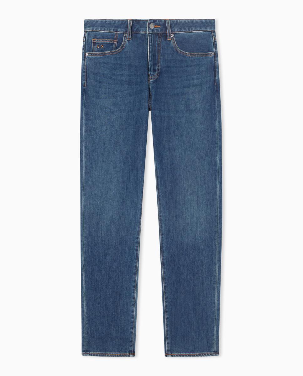 Jeans J14 Slim Fit com Lavagem Escura Azul-índigo-5