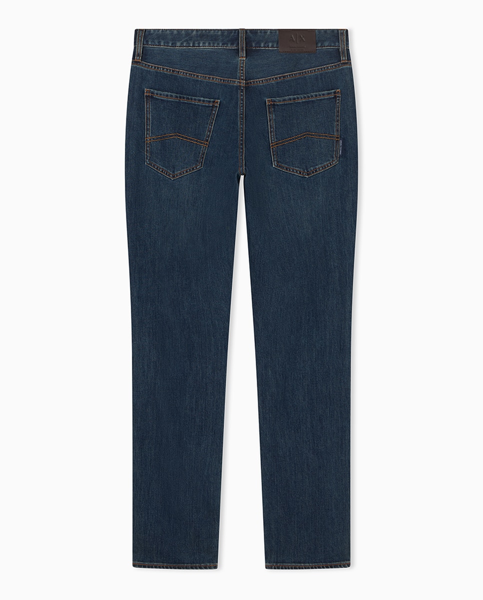 Jeans J14 Slim Fit com Lavagem Escura Azul-índigo-6