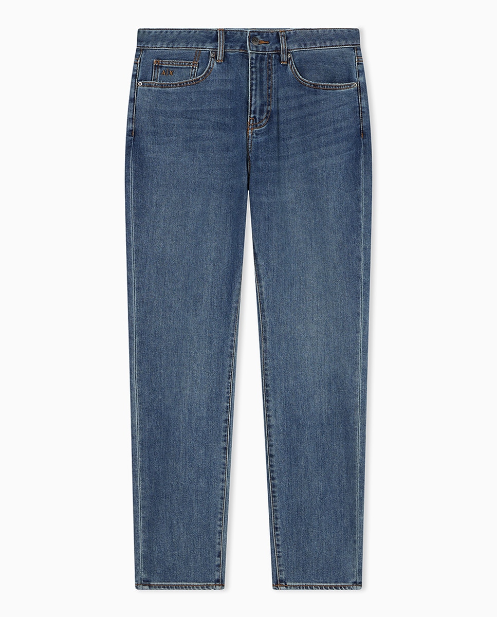 Jeans J14 Slim Fit com Lavagem Média Azul-índigo-3