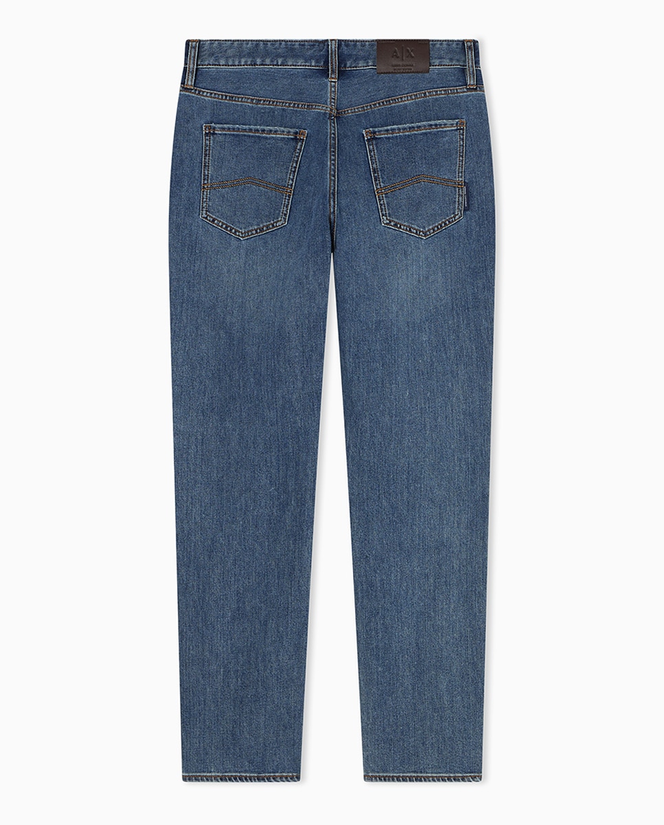 Jeans J14 Slim Fit com Lavagem Média Azul-índigo-4