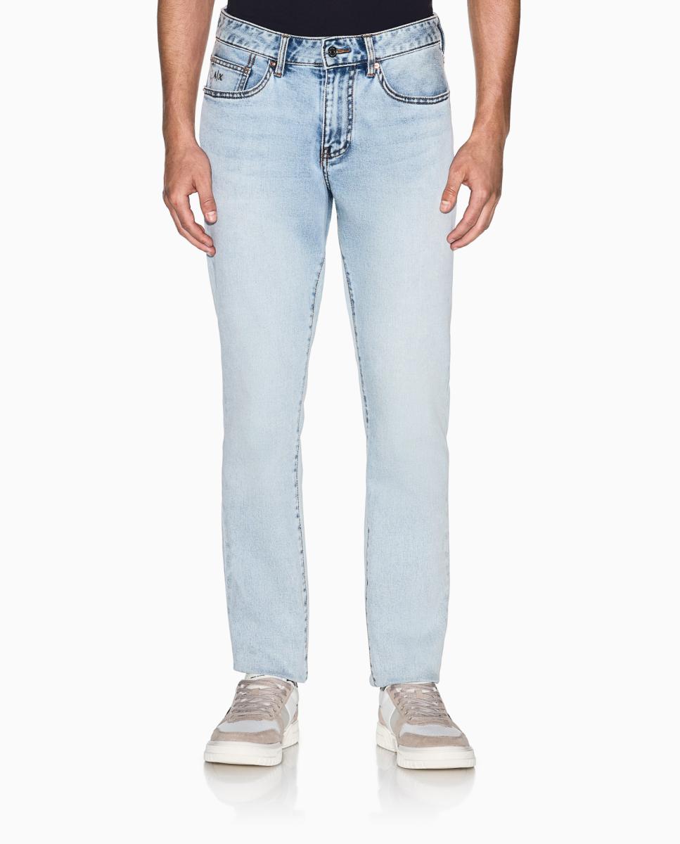 Jeans J14 Slim Fit com Efeito Branqueado Azul-índigo-2