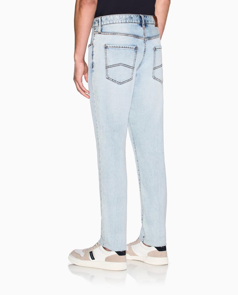 Jeans J14 Slim Fit com Efeito Branqueado Azul-índigo-3