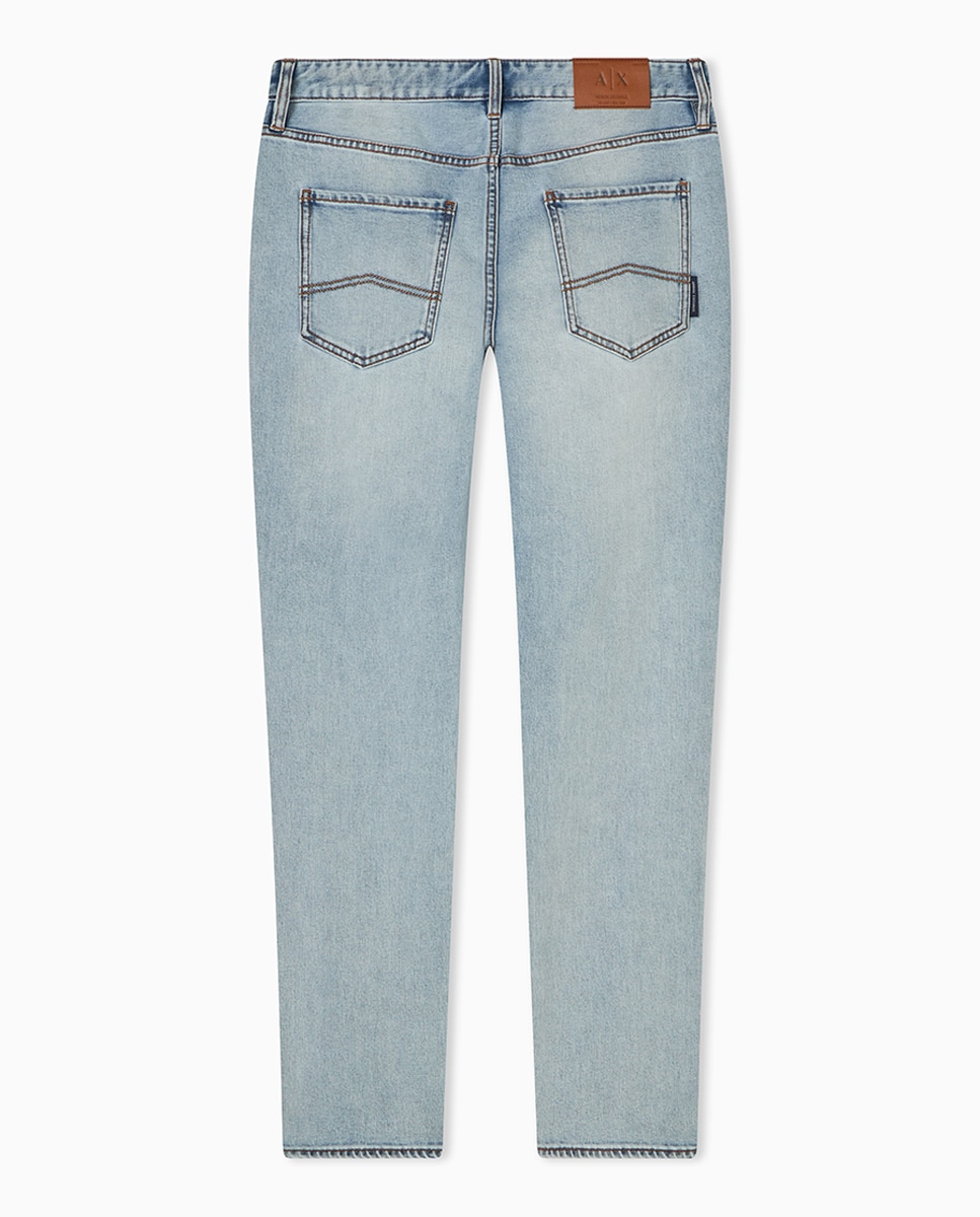 Jeans J14 Slim Fit com Efeito Branqueado Azul-índigo-5