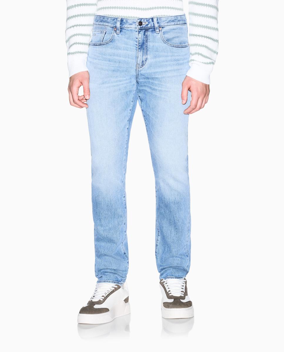 Jeans J14 Slim Fit com Lavagem Clara Azul-índigo-2