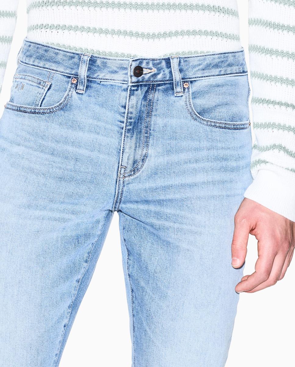 Jeans J14 Slim Fit com Lavagem Clara Azul-índigo-4