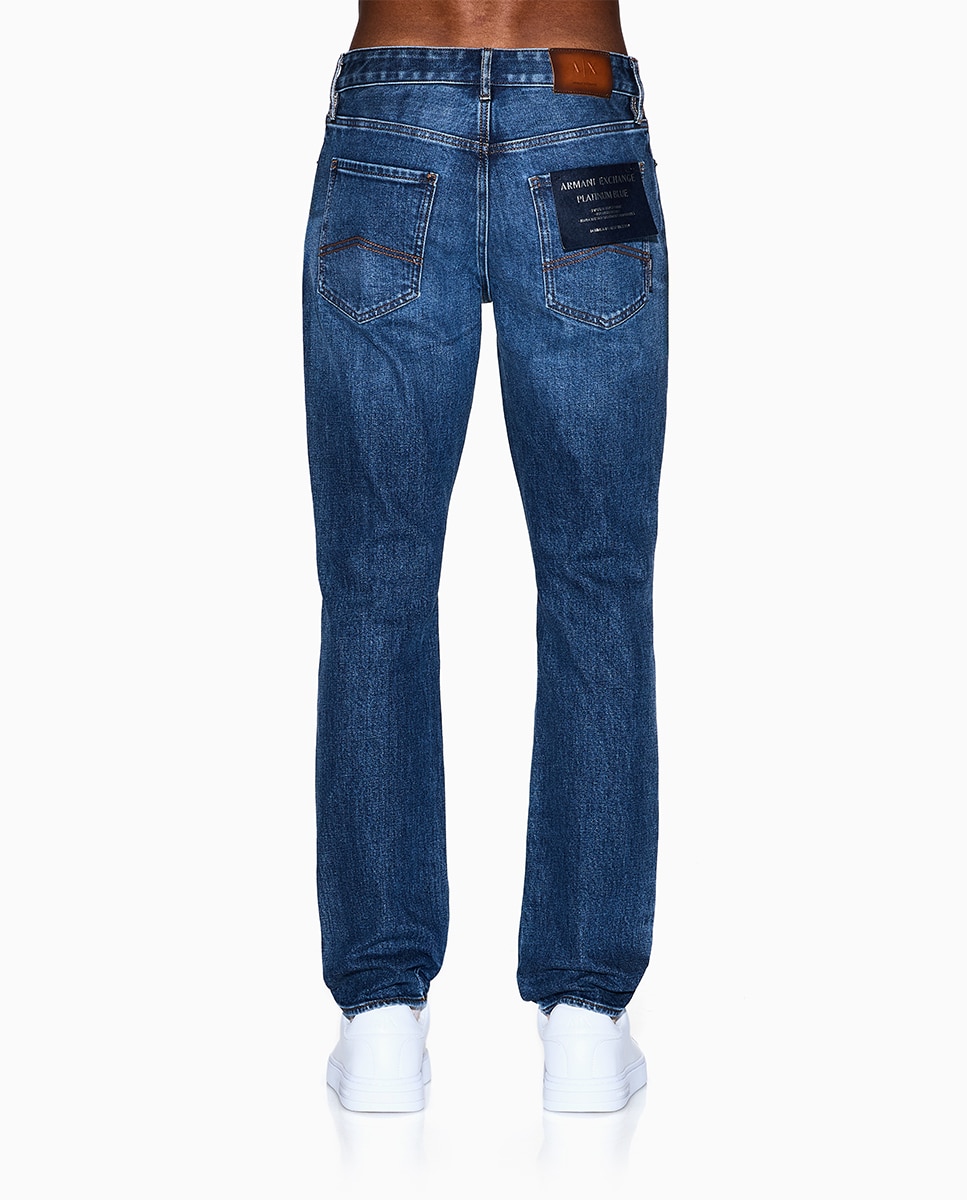 Jeans J14 Slim Fit com Lavagem Média Azul-índigo-2