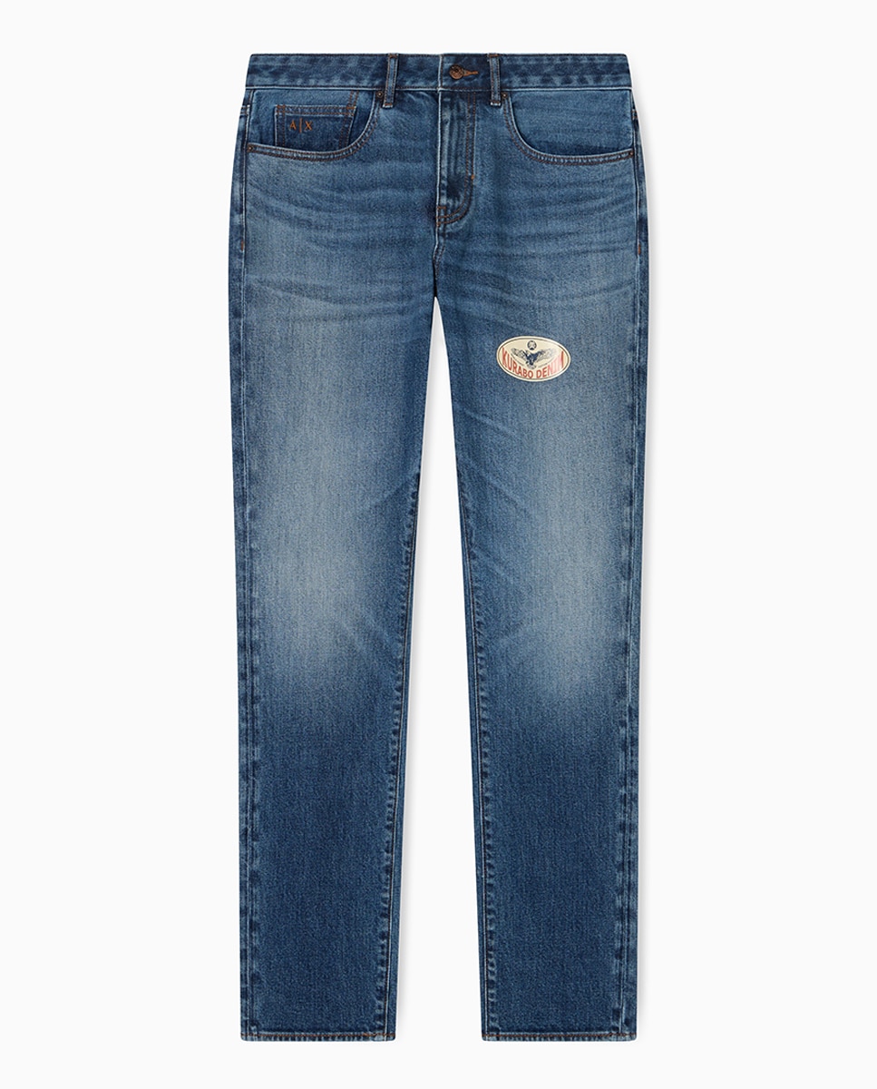 Jeans J14 Slim Fit com Lavagem Média Azul-índigo-3