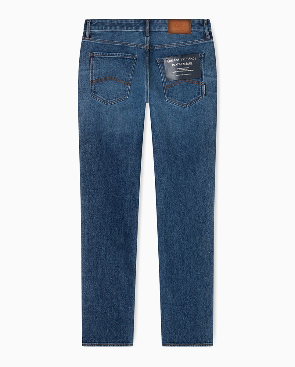 Jeans J14 Slim Fit com Lavagem Média Azul-índigo-4