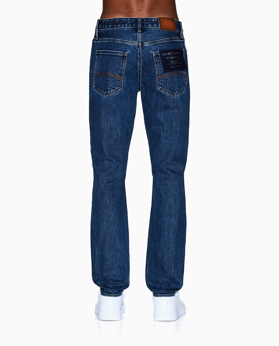 Jeans J14 Slim Fit sem Lavagem Azul-índigo-2