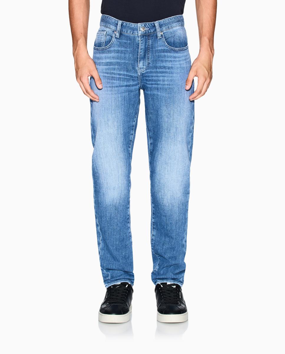 Jeans J14 Slim Fit com Lavagem - Azul-Escuro Azul-índigo-2