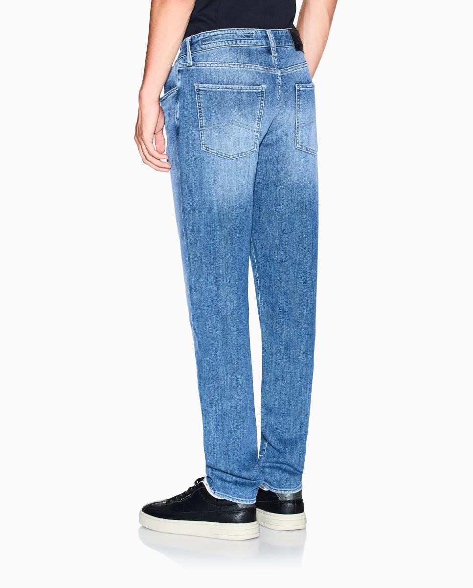 Jeans J14 Slim Fit com Lavagem - Azul-Escuro Azul-índigo-3