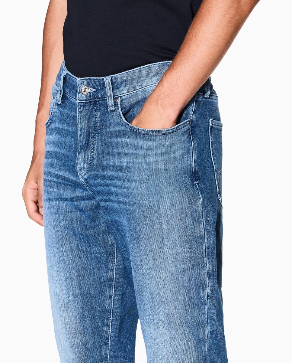 Jeans J14 Slim Fit com Lavagem - Azul-Escuro Azul-índigo-4