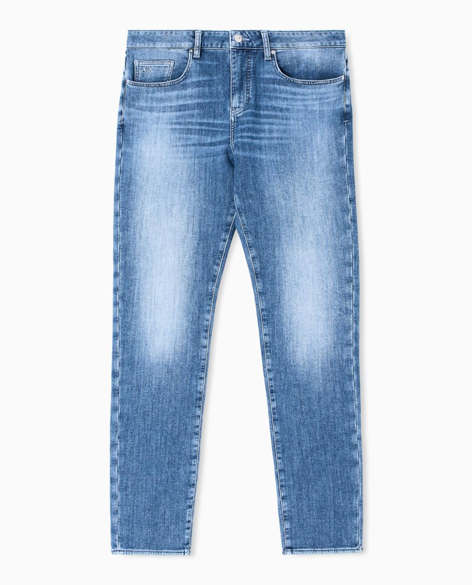 Jeans J14 Slim Fit com Lavagem - Azul-Escuro Azul-índigo-5