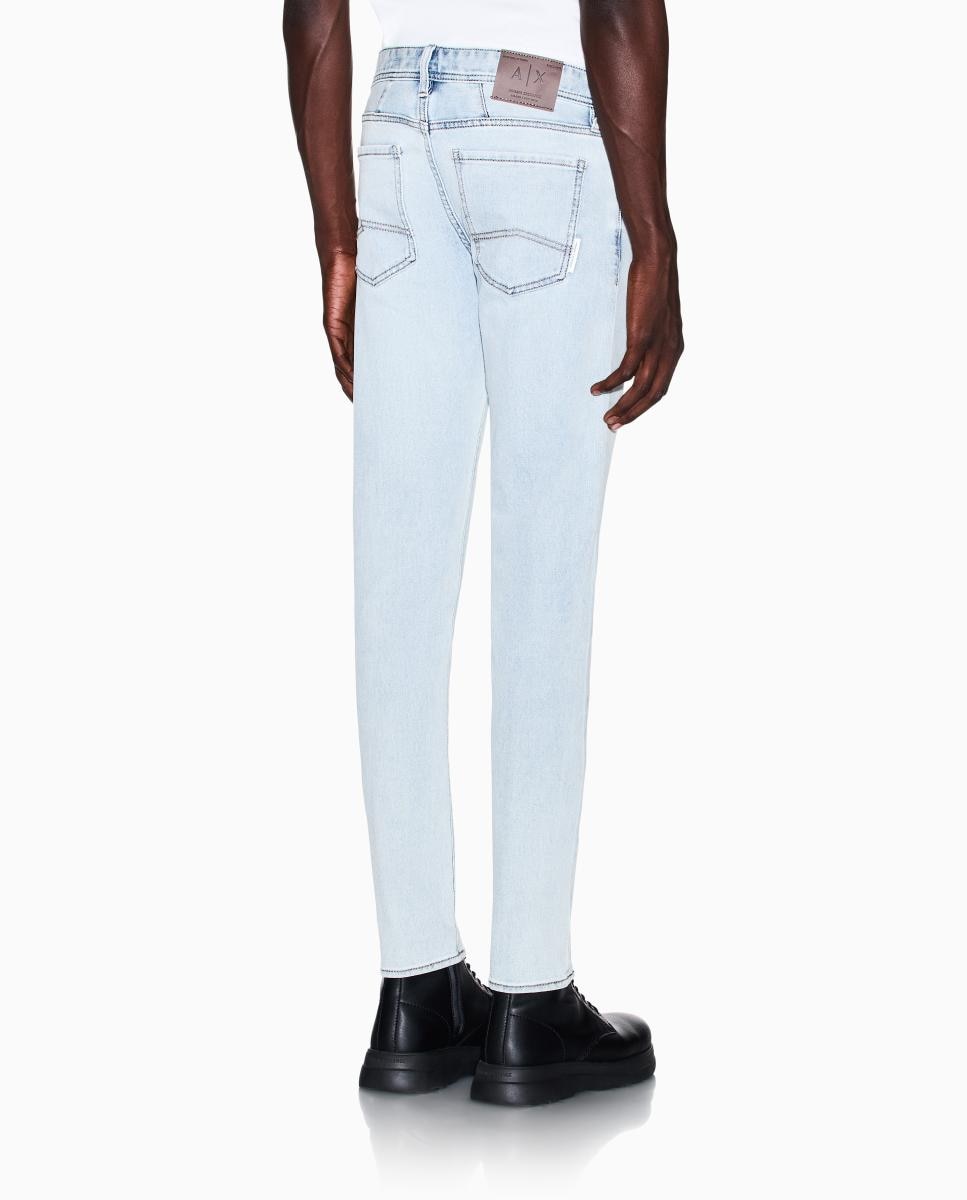 Jeans J66 Skinny Fit com Lavagem Média Azul-índigo-3