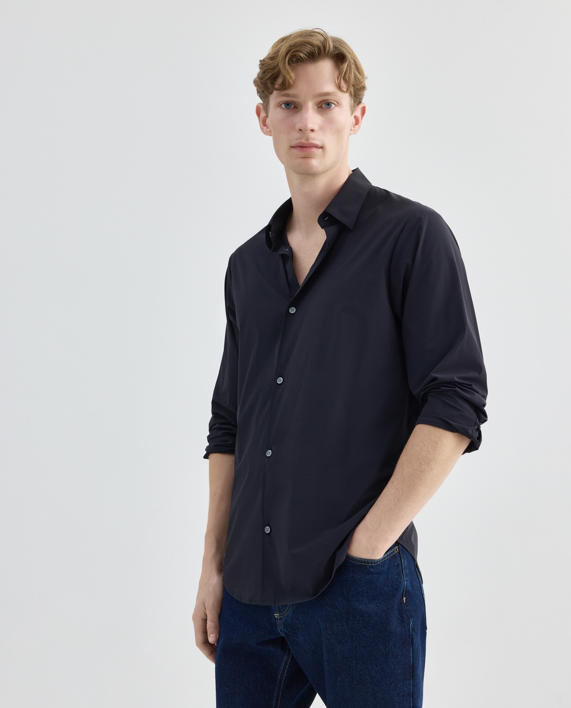 Imagem 0 de Camisa Regular Fit em Nylon Elástico