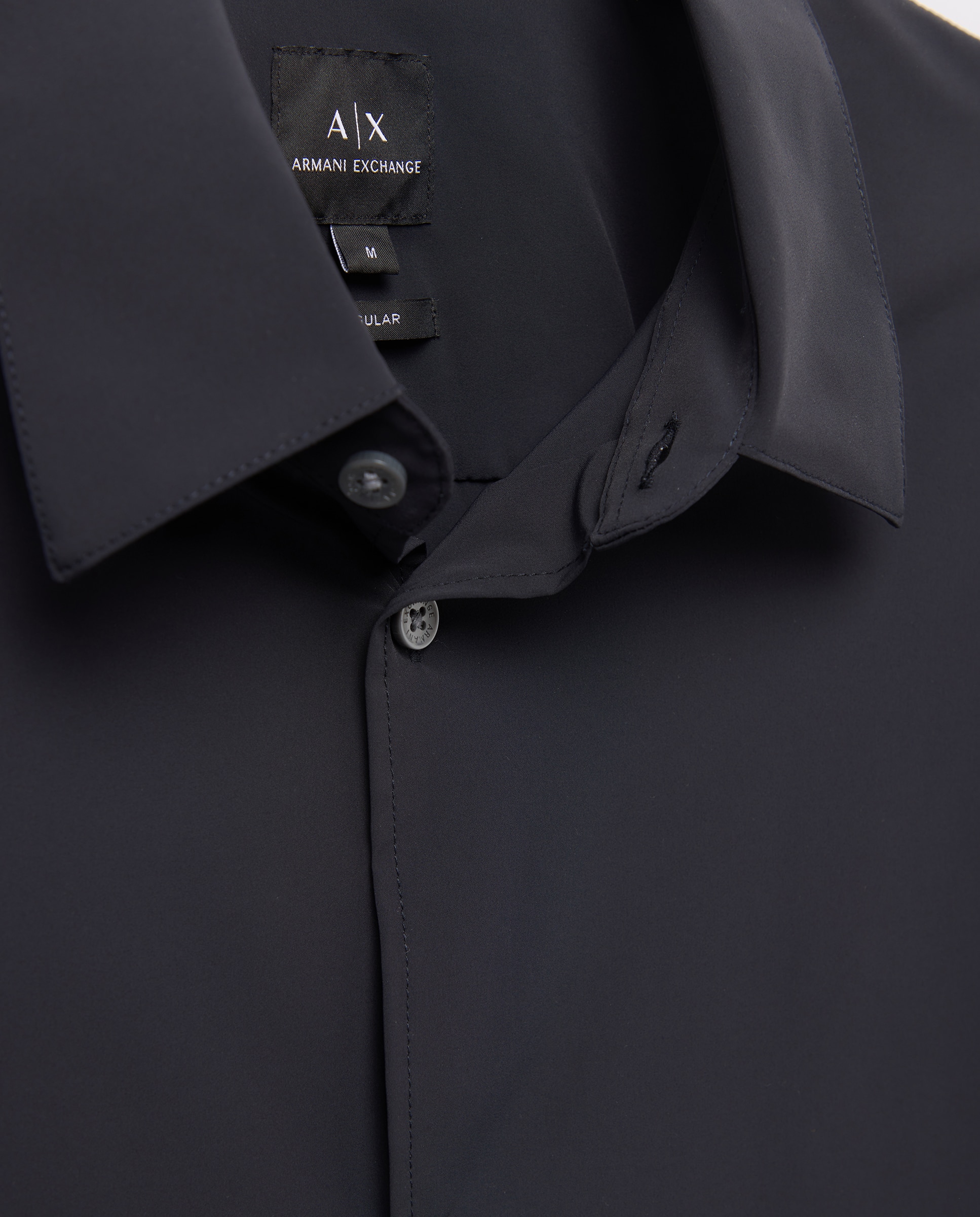 Camisa Regular Fit em Nylon Elástico Azul-marinho-5