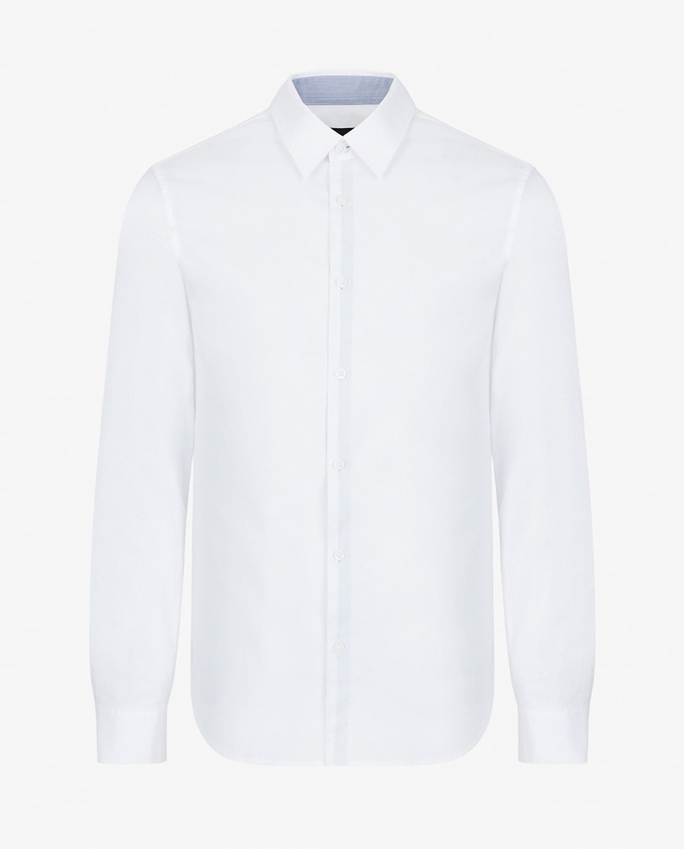 Camisa Slim Fit em Algodão Oxford Branco-5
