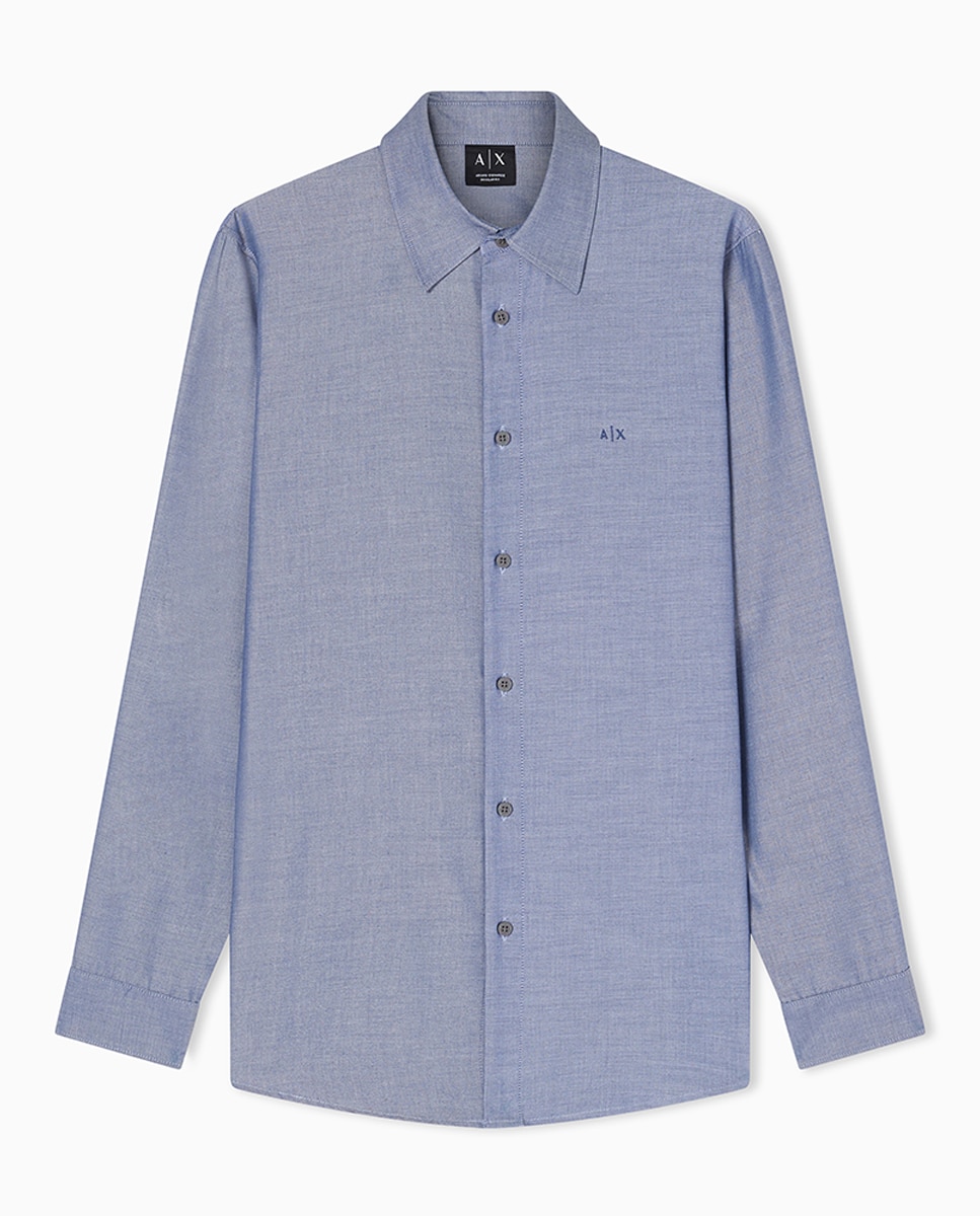 Imagem 0 de Camisa Regular Fit com Efeito Chambray