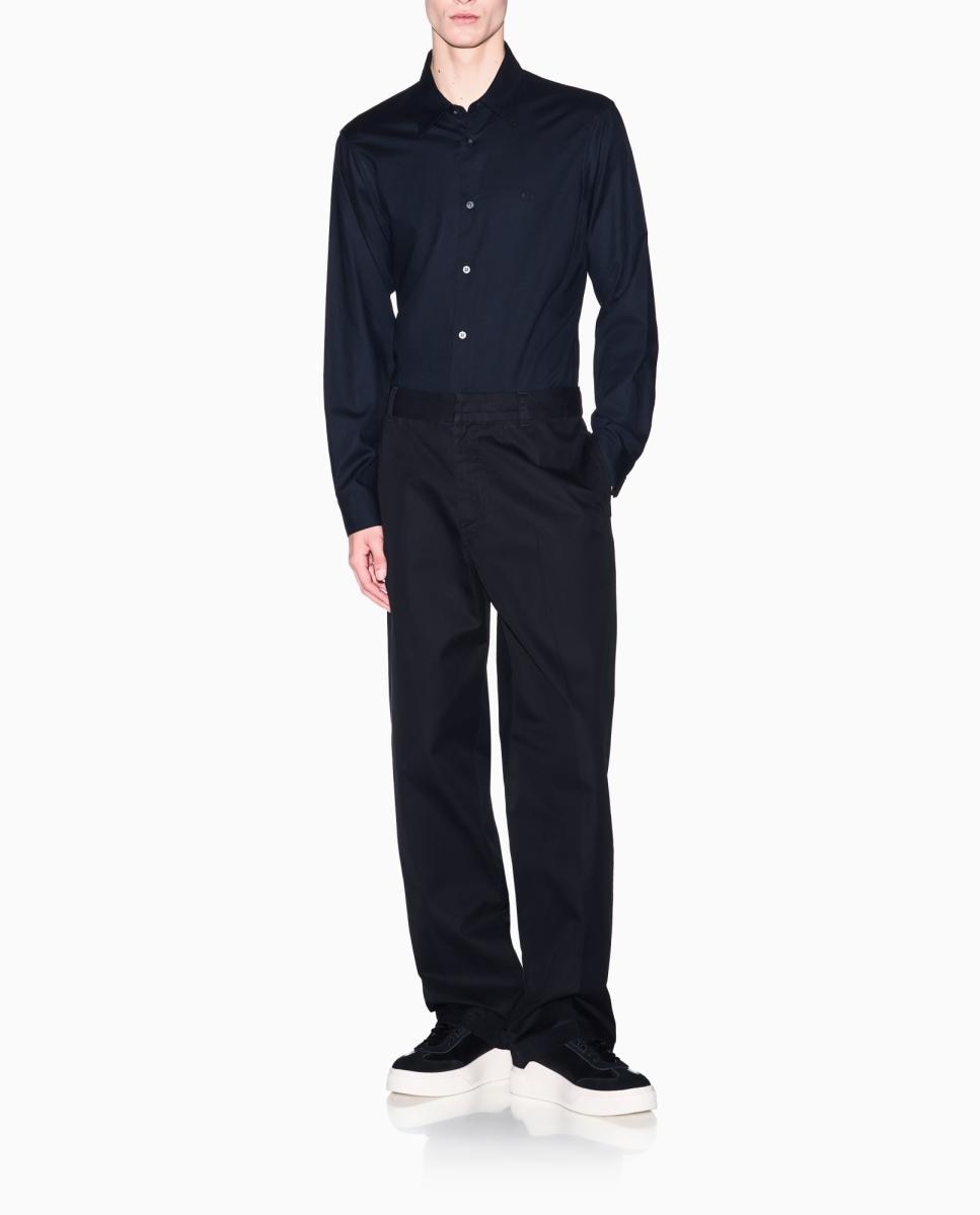 Camisa em Mistura de Linho Regular Fit Azul-marinho-4