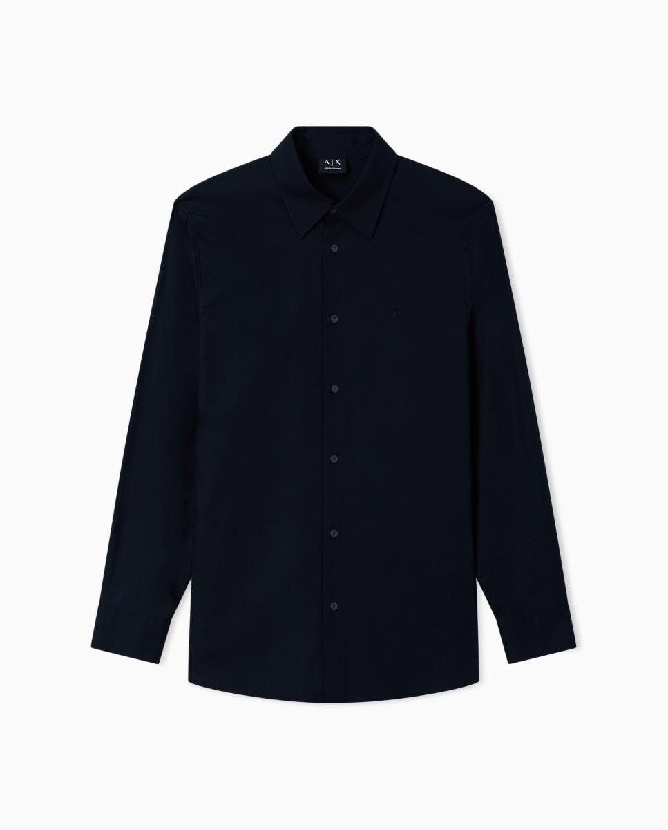 Camisa em Mistura de Linho Regular Fit Azul-marinho-3
