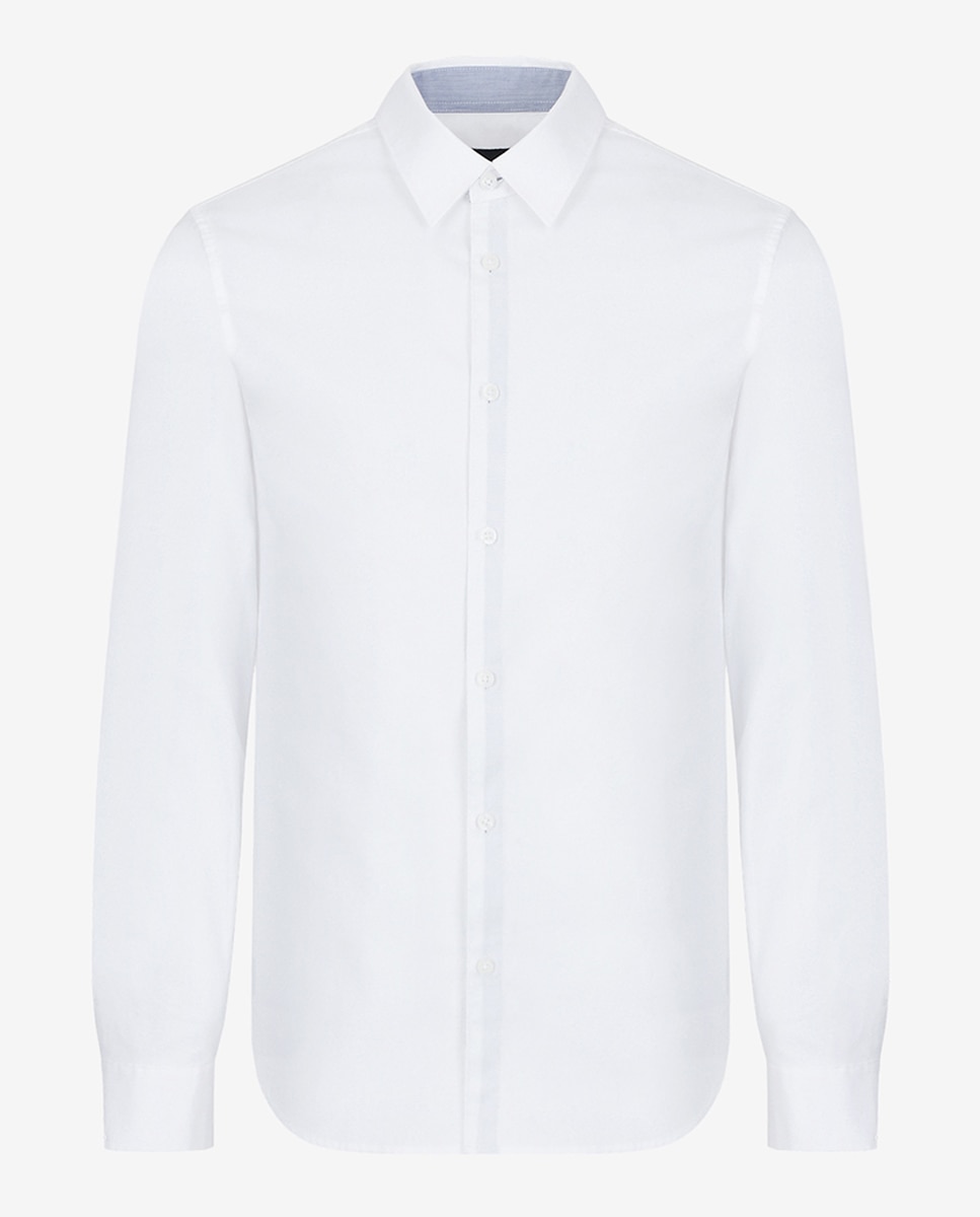 Camisa Slim Fit em Algodão Oxford Branco-5