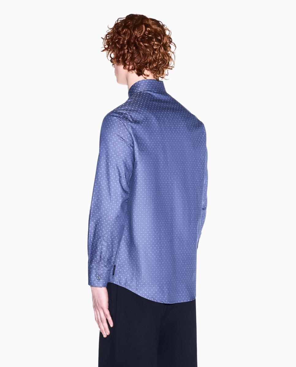 Camisa de Algodão Regular Fit Azul-2