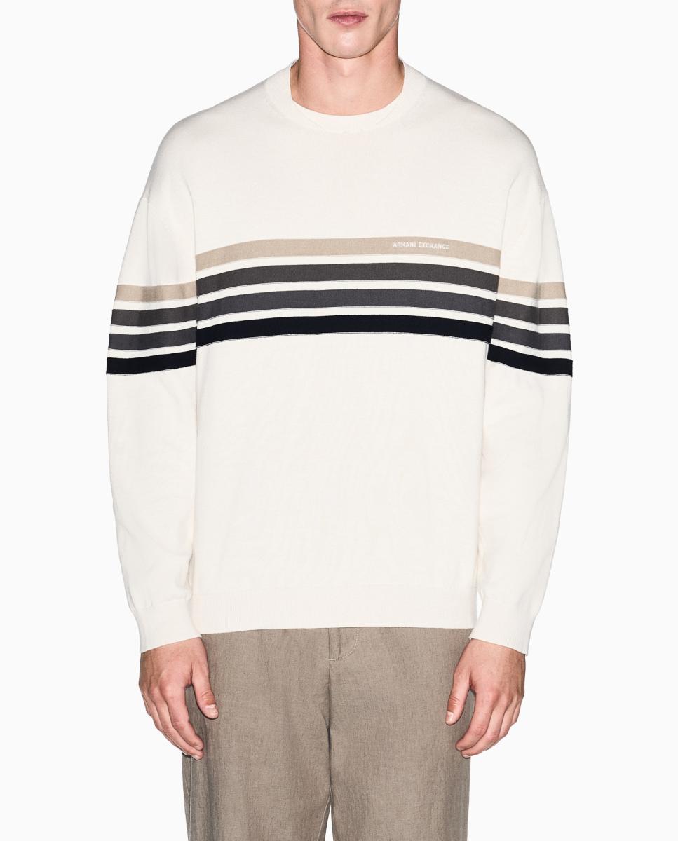 Armani Exchange - Jersey de hombre con estampado frontal y cuello redondo.