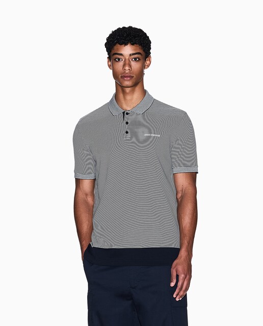 Imagem 0 de Polo de Malha Roma com Manga Curta com Contrastes