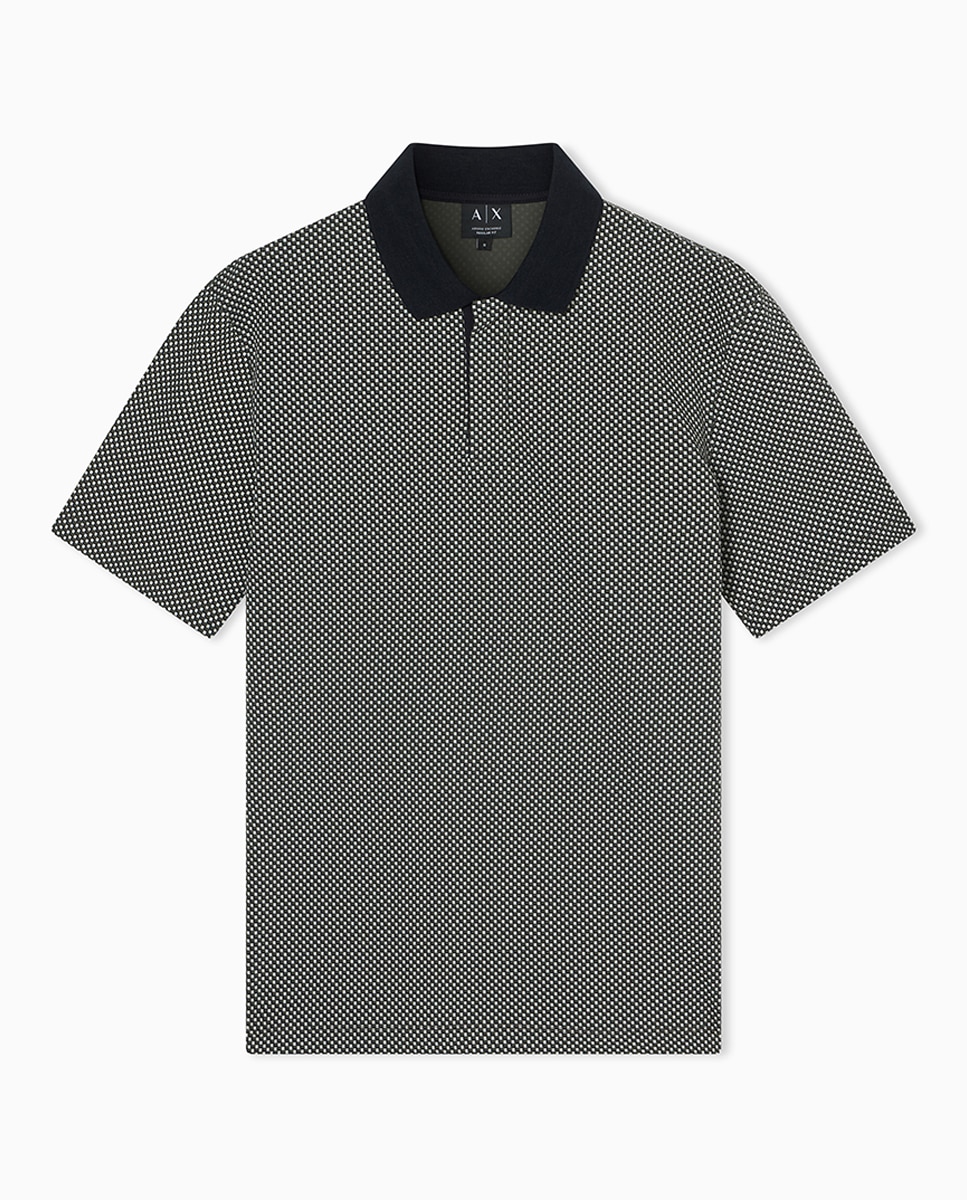 Polo Piqué de Manga Curta com Estampado Verde-militar-1