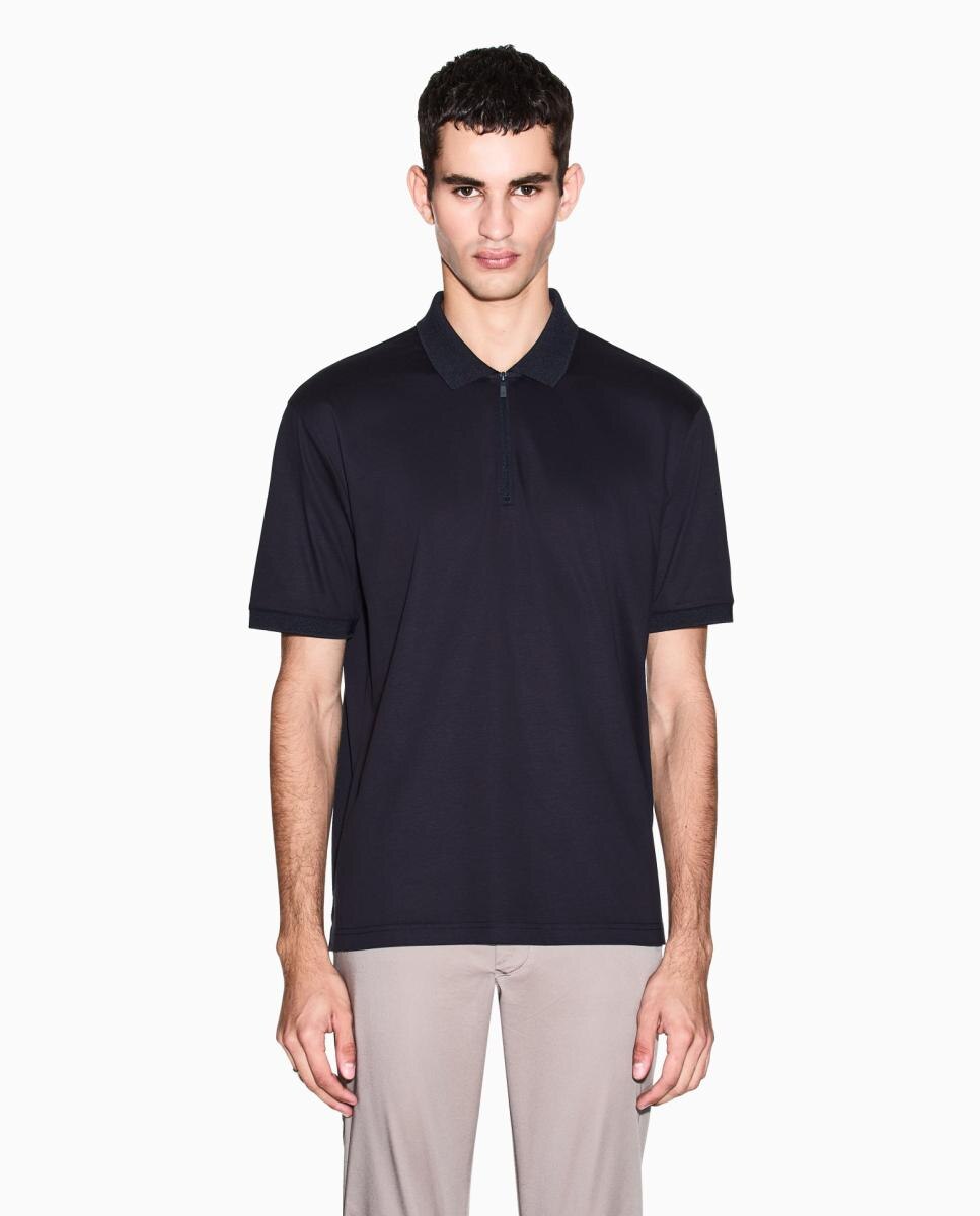 Imagem 0 de Polo de Manga Curta com Fecho de Correr